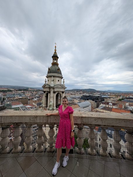 I&B's Founder posing with the Budapest skyline in the background.