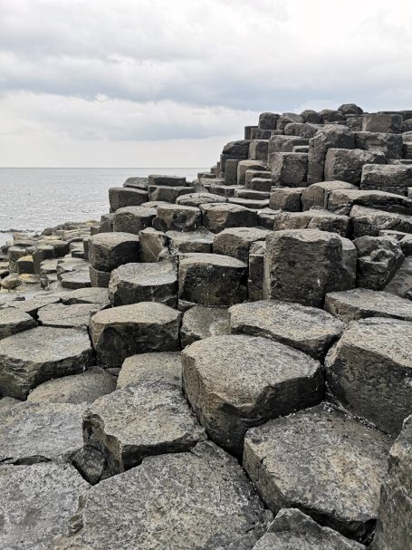 Hexagonal basalt columns at the Giant's Causeway, Northern Ireland.