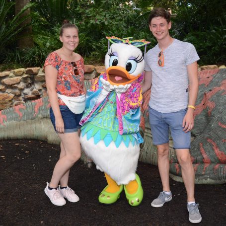 I&B's Founder & Husband posing with Daisy Duck