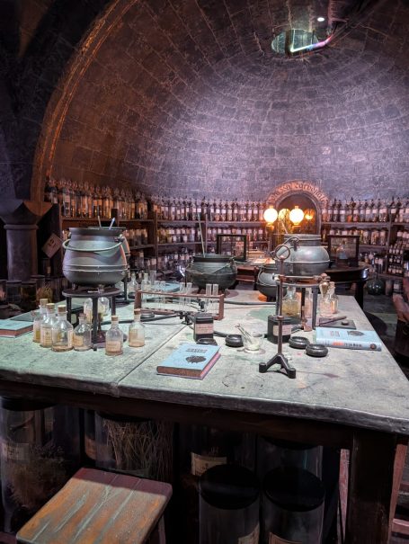 The Potions classroom set at Harry Potter studio tour in London