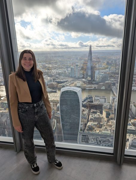 I&B's Founder posing with the London skyline in the background.