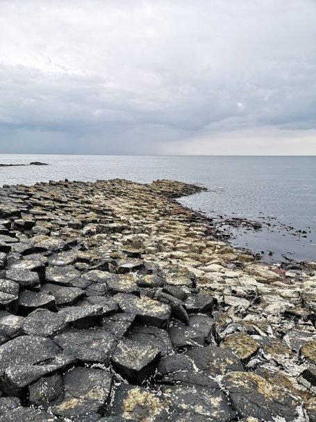 Hexagonal basalt columns at the Giant's Causeway, Northern Ireland.