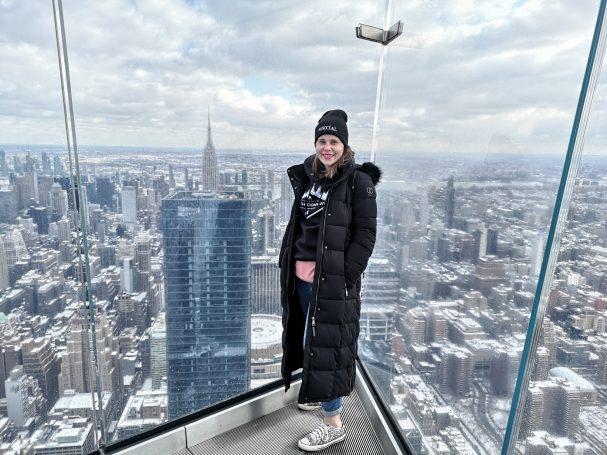 I&B's Founder posing with the New York City skyline in the background.